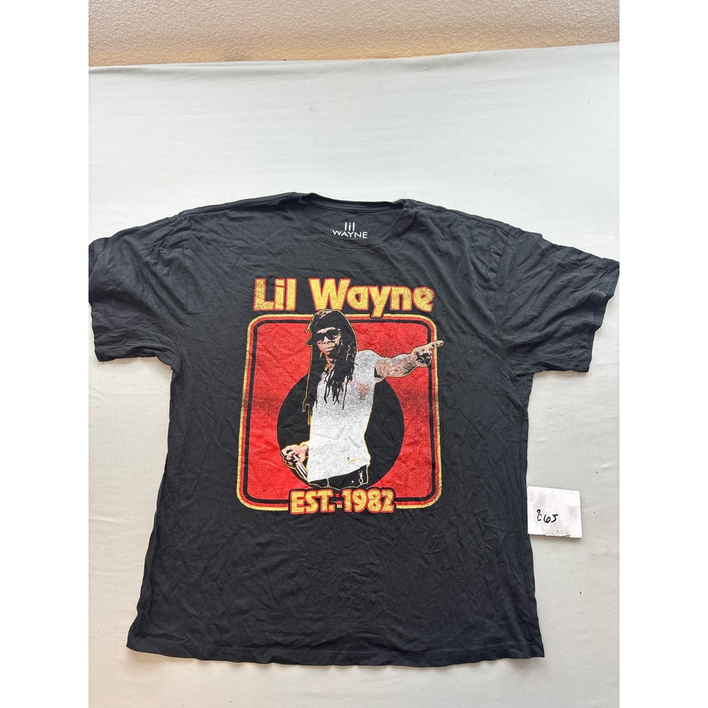 Lil Wayne Est 1982 Graphic T-Shirt Mens L/XL Black Young Money Hip Hop Tee